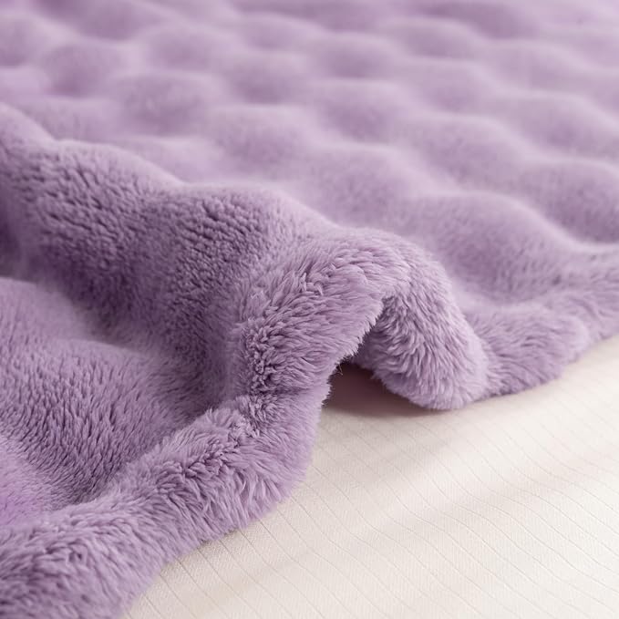 YUSOKI Luxury 3D Bubble Throw Blanket 2lb,All Ages,Home Decoration, (Lilac Purple,50 * 60inches)-Ruum Studio Home