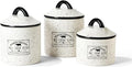 American Atelier Canister Set 3-Piece Ceramic Jars in Small, Medium, Large with Airtight Lids for Cookies, Candy, Coffee, Flour, Sugar, Rice, Pasta, Cereal & More (Farm Fresh)-Ruum Studio Home