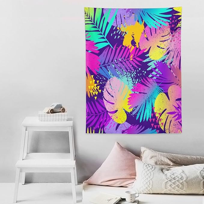 ICMOLYYENLO Palm Leaf Tapestry Wall Hanging, Tropical Leaves Plant Jungle Green Hawaiian Art Home Decor for Guest Bedroom Living Room Dormitory 60x60-Ruum Studio Home