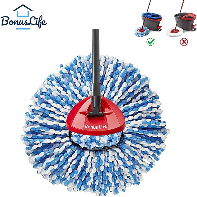 BonusLife 3-Pack Mop Head for O-Ceda RinseClean Spin Mop Refill 2-Tank System Only Easy Cleaning Microfiber Replacement-Ruum Studio Home