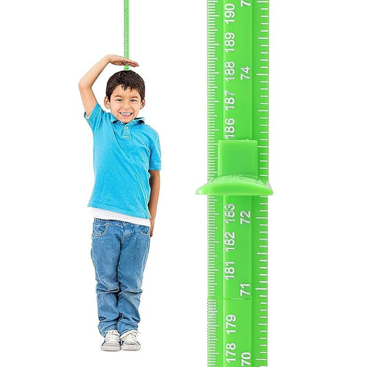 Height Measurement for Wall, Children Height Ruler, 3D Removable Growth Chart, Splicing Sliding Measuring Ruler for Kids and Nursery 79 inch (Green)-Ruum Studio Home