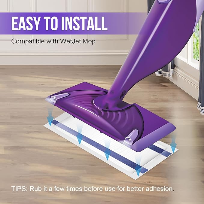 Mopping Pad Refill Compatible with Wet Jet Mop, Disposable Multi Surface Wetjet Hardwood Floor Cleaner Spray Mop Pads Refills, Thickness & Absorbent (60)-Ruum Studio Home