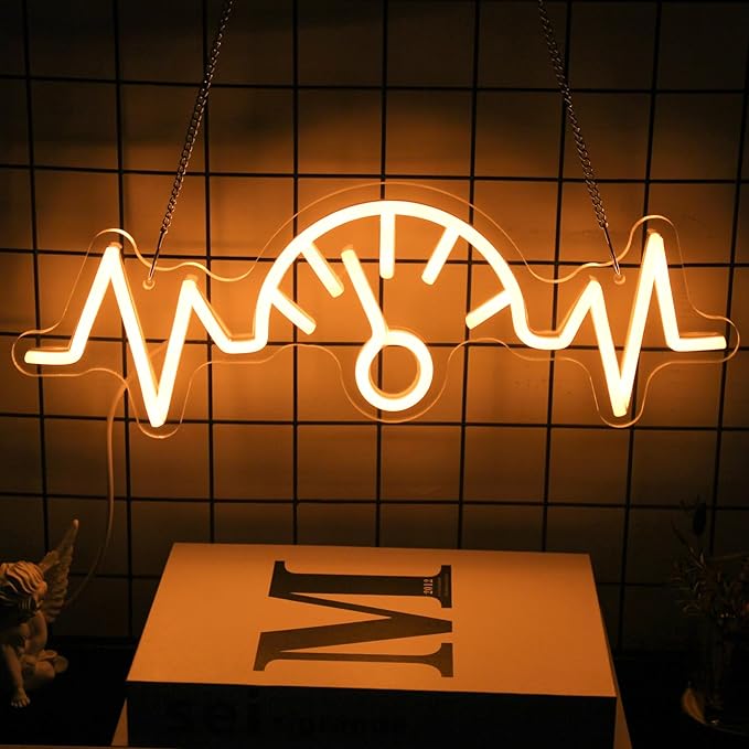 Car Dashboard Neon Sign Garage Neon Signs for Man Cave Automobile Speedometer Neon Light Orange LED Car Neon Lights Signs for Garage Man Cave Auto Repair Shop Game Room Party Decor-Ruum Studio Home