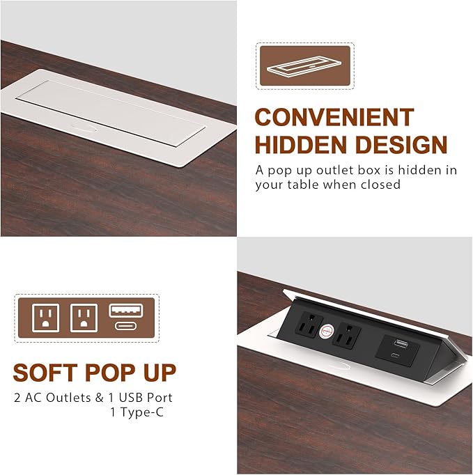 HIFYOBRO 24" Tall End Table with 2 Drawers and Charging Station, Type-C & USB Port & Power outlets, Wooden Storage Cabinet, 21" W Large Side Table with Storage for Living Room and Bedroom (Espresso)-Ruum Studio Home