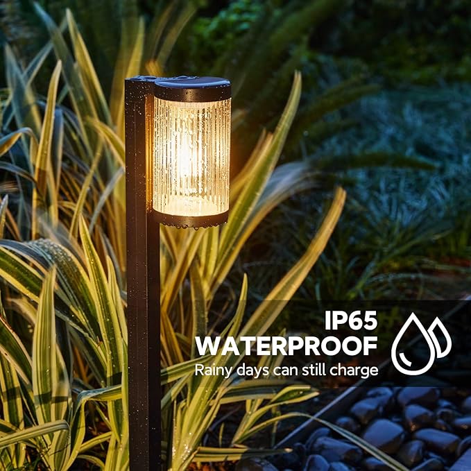 Solar Pathway Lights Outdoor, 4 Pack Upgraded Outdoor Solar Lights for Outside Super Bright Up to 12Hrs, IP65 Waterproof Solar Garden Lights for Yard Landscape Path Walkway Decoration-Ruum Studio Home