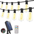 Solar Powered Warm White LED Outdoor String Light with Remote Control, Shatterproof Light Bulbs for Backyard Garden Patio Pergola Gazebo Bistro Bedroom Christmas Wedding Party (10+1 Bulbs)-Ruum Studio Home