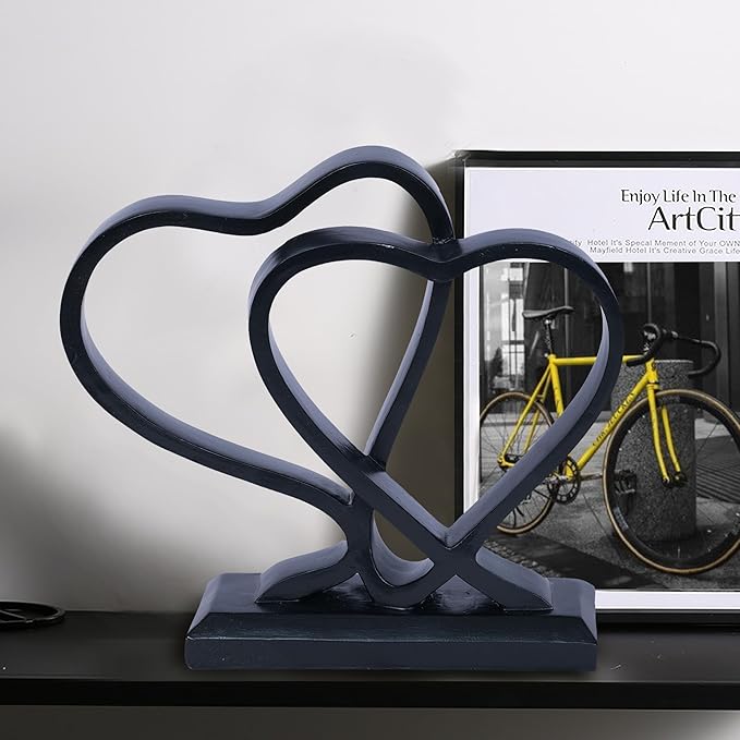 Heart Sculpture for Living Room Decor Heart Decoration Gift for Her and Him Love Wedding Anniversary Couples Gift Modern Heart Statue for Home Coffee Table Dining Table Centerpiece Birthday Gift-Ruum Studio Home