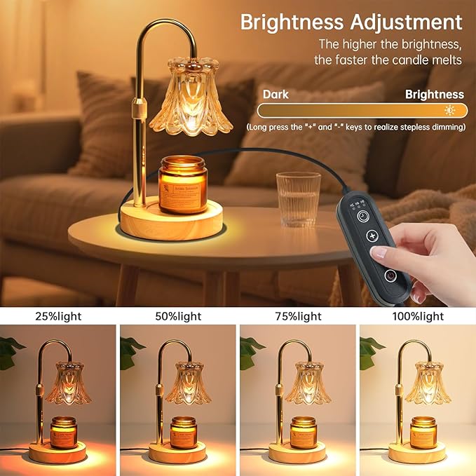 GEEZO Fragrance Candle Warmer Lamp，Electric Candle Warmer with Timer & Dimmer，Mom Christmas Birthday Gifts for Women, House Warming Gifts New Home Bedroom Decor-Ruum Studio Home