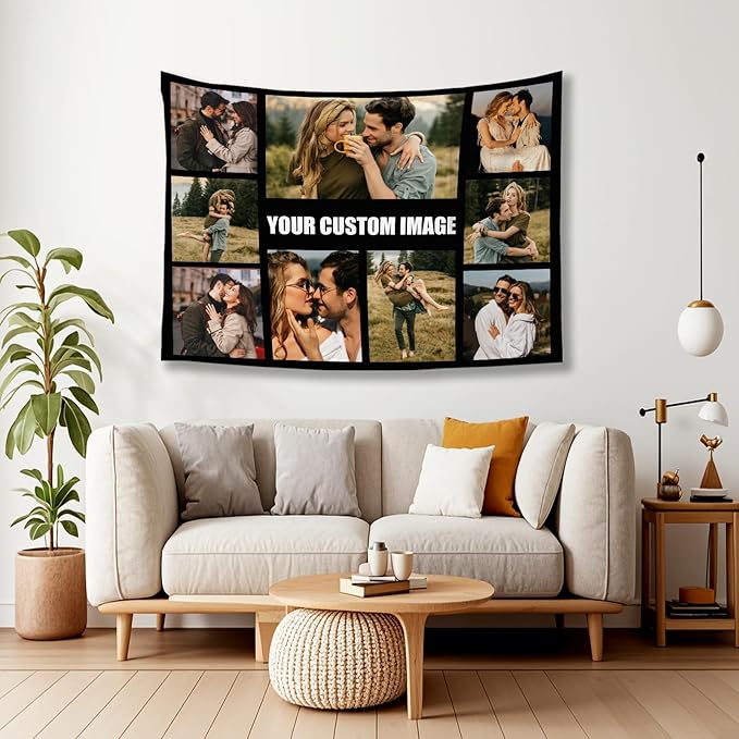 Custom Tapestry For Wall Bedroom Custom Backdrop Personalized Image Text Photo Customized Funny Tapestry Banners And Signs Multiple Pictures Horizontal Tapestrys-Ruum Studio Home