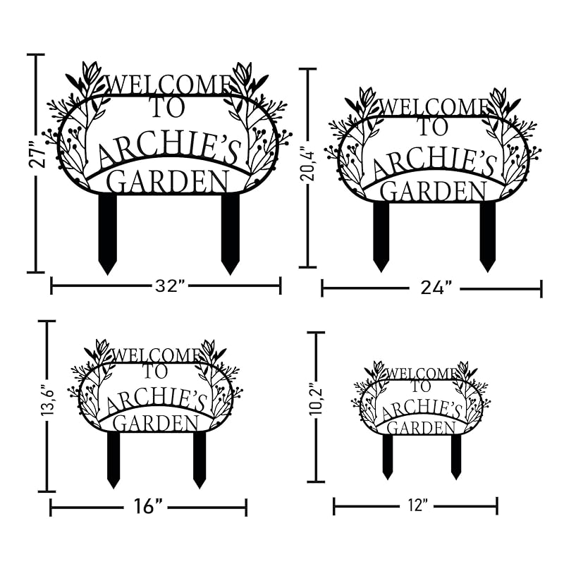 Personalized Metal Garden Sign with Stake, Custom Garden Decor for Outdoor, Custom Family Name Sign, Patio Decorations, Lawn Art, Farmhouse Decorative, Housewarming Gift (CstmDesign3)-Ruum Studio Home