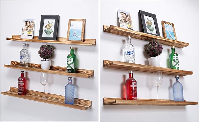 AZSKY Large Floating Shelves 36 Inch Wood Wall Mounted Set of 3 Floating Bookshelf Long Wooden Picture Ledge Shelf for Home Decoration-Ruum Studio Home