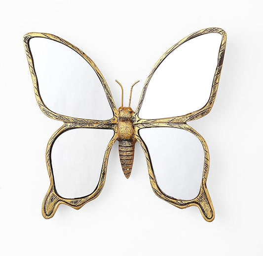 Decorative Bug Insects Animals Beetle Mirrors - Gold Resin Butterfly Glass Wall Decor, Perfect for Victorian and European Themed Homes-Ruum Studio Home
