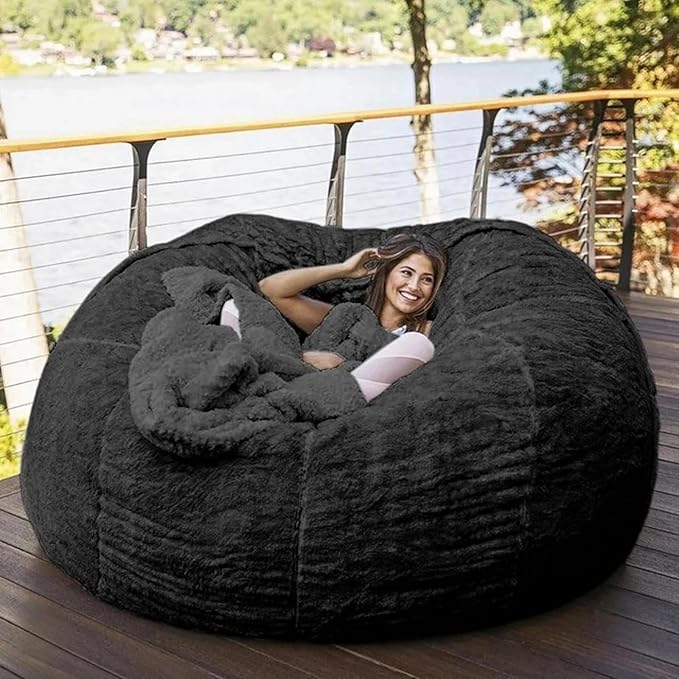 Big Huge Giant Bean Bag Chair for Adults, (No Filler) Bean Bag Chairs in Multiple Sizes and Colors Giant Foam-Filling Required- Machine Washable Covers, Double Stitched Seams-Ruum Studio Home