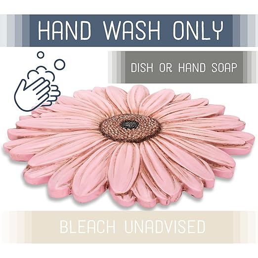 NAT & Jules Gerbera Daisy Flower Shaped Dimensional Indoor Outdoor 12 inch Cast Resin Decorative Garden Stepping Stone, Patio, Walkway Sculpture Yard Art, Pink-Ruum Studio Home