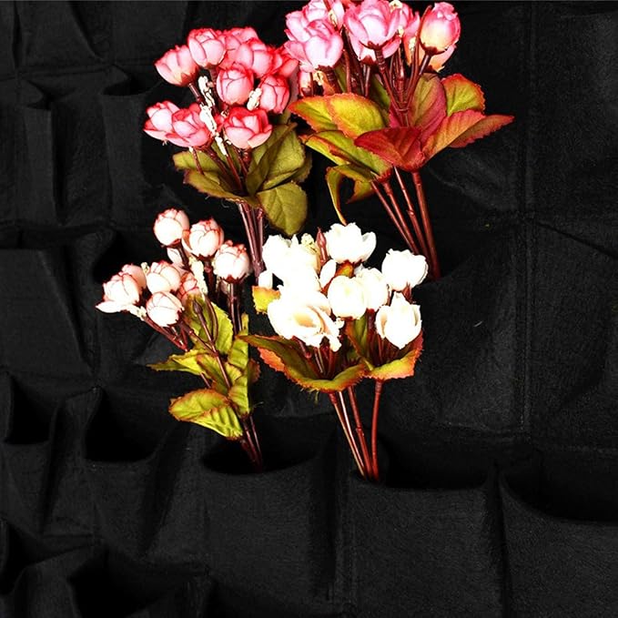 Ogrmar 36 Pockets Vertical Wall Garden Planter Plant Grow Bag for Flower Vegetable for Indoor/Outdoor (36 Pockets, Black)-Ruum Studio Home