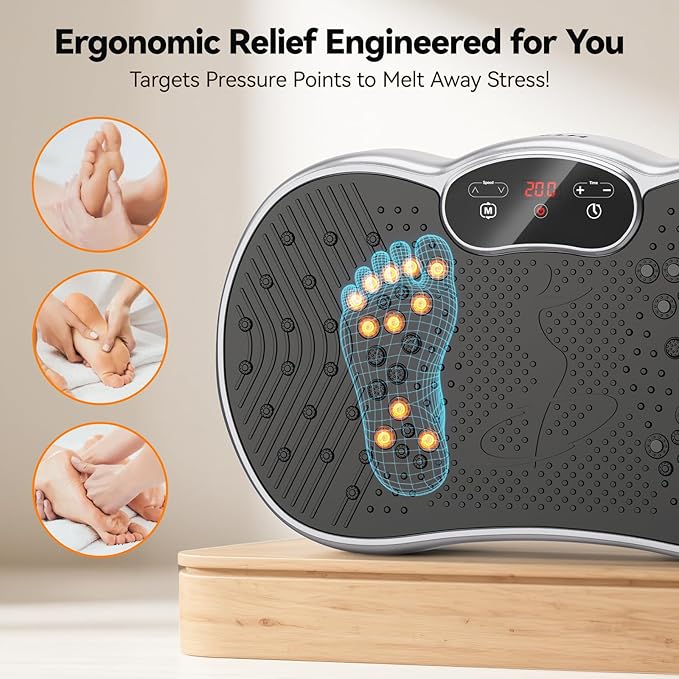 Vibration Plate Exercise Machine - 300 lbs Weight Capacity, 120 Speed Levels, 9 Workout Modes for Home Fitness, Muscle Toning & Weight Loss-Ruum Studio Home
