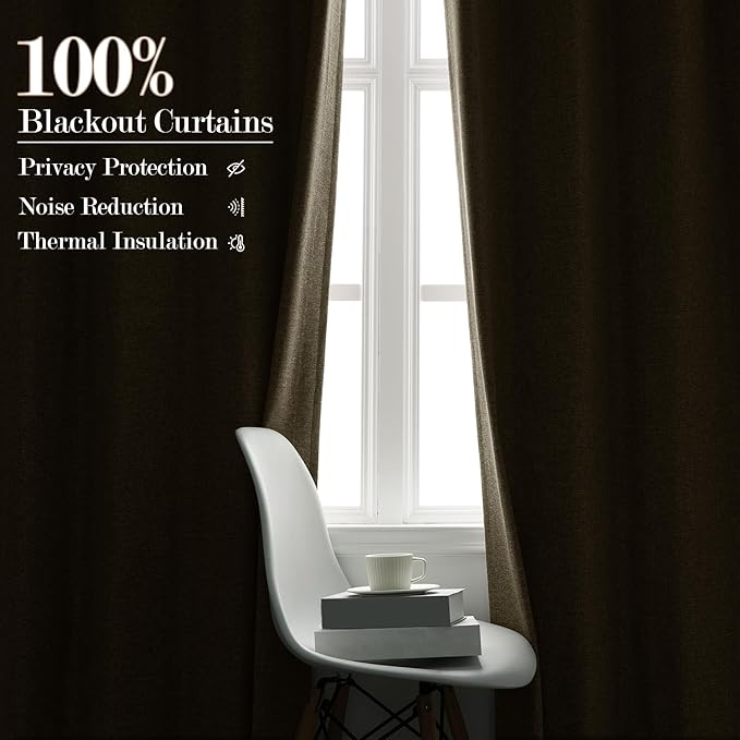 Ivory White Pinch Pleat 100% Blackout Drapes Linen Blend, Room Divider, Room Darkening, Energy Saving, Furniture Protecting, Light Blocking Extra Wide Privacy Curtains, 200Wx102L, 1 PC-Ruum Studio Home