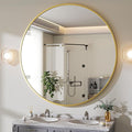 BEAUTYPEAK 48 Inch Round Mirror, Metal Frame Circle Mirror, Wall Mounted for Entryway, Bathroom, Vanity, Living Room, Gold-Ruum Studio Home