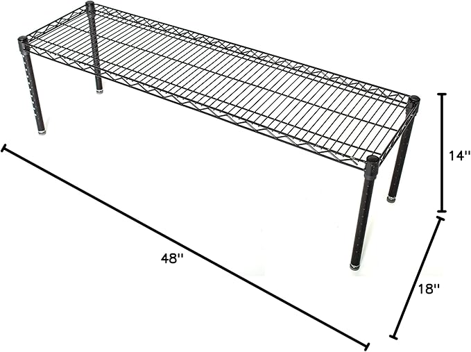Omega Products Corporation 18" Deep x 48" Wide x 14" High Black Stationary Dunnage Rack-Ruum Studio Home