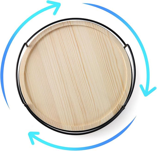 10" Wooden Lazy Susan,Round Wooden Lazy Susan Organization for Dining Table,Storage for Dining Table,Home Decor,Spices Organizer,1PC-Ruum Studio Home