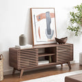 mopio Ensley TV Stand, Mid Century Modern for 55/60/65 inch TV, Farmhouse TV Stand, Entertainment Center with Storage, TV and Media Consol for Living Room (Walnut, 59" Tall)-Ruum Studio Home