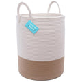 OrganiHaus Boho Laundry Basket 15x18, Baby Hamper for Nursery, Boy Basket for Toys, Basket for Blankets fror Living Room, Large Woven Basket for Storage, Towel Basket & Blanket Basket, Honey-Ruum Studio Home