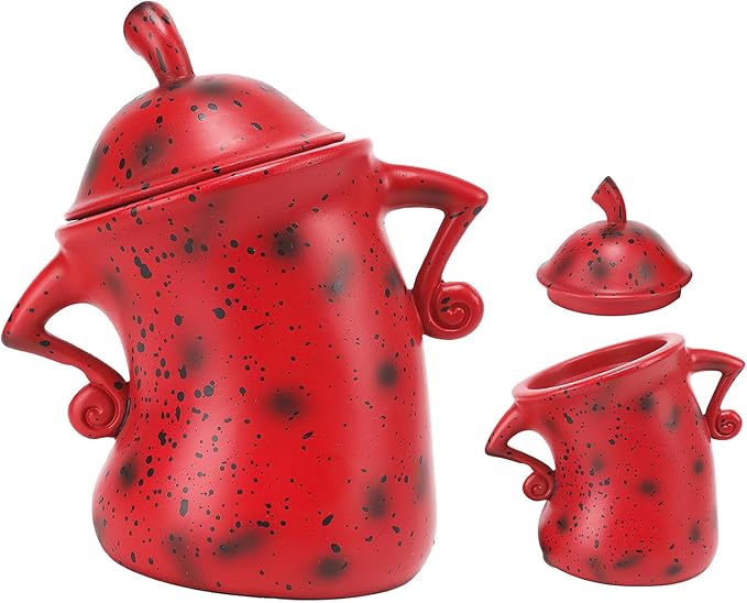 Canister with Attitude, Creative Forked Waist Jars with Lids, Retro Spotted Cup Food Cans Kitchen Storage Jars Airtight Canister for Tea Pot Desktop Cup Ornament(Red)-Ruum Studio Home