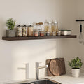 Floating Shelves for Wall, 55"W x 9.3"D x 1.5"H, Long Wooden Wall Mounted Display Shelves with Invisible Brackets for Living Room, Bedroom, Bathroom, Kitchen Decor and Storage, Set of 1, Walnut-Ruum Studio Home