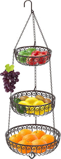 Simple Houseware 3-Tier Fruit Hanging Basket, Bronze-Ruum Studio Home
