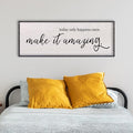 Today Only Happens Once Make It Amazing Wall Decor 40"X15" Quote Inspirational Motivational Sign Wood Frame Wall Art (Black)-Ruum Studio Home