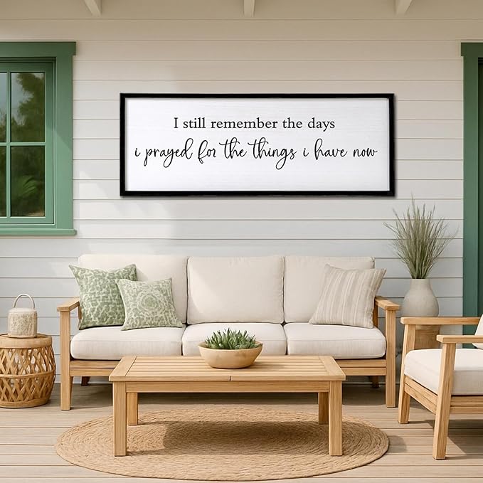 I Still Remember The Days I Prayed Wall Decor Art 24"X10" for Home Living Room Family Wall Wooden Framed Sign (Black)-Ruum Studio Home