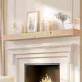 72x7x3 Fireplace Mantel - Solid Rustic Wood Wall Mounted Floating Shelf - DIY Color - with Invisible Heavy Duty Steel Bracket-Ruum Studio Home