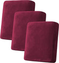H.VERSAILTEX Velvet Stretch Couch Cushion Cover Plush Cushion Slipcover for Chair Loveseat Sofa Cushion Furniture Protector Seat Cushion Sofa Cover (3 Piece Sofa Cushion Covers, Burgundy)-Ruum Studio Home