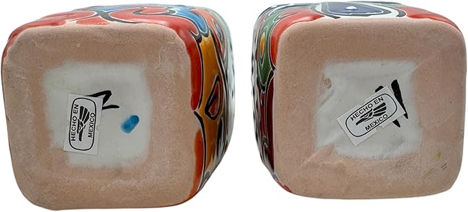 Talavera Planter Pot Square Vase Folk Art Mexican Pottery Handmade Hand Painted Home Decor Indoor Multicolor Outdoor 9.25" (Multi 22)-Ruum Studio Home
