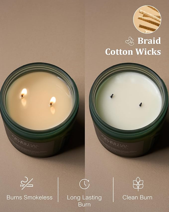 M&SENSE Celestial Cypress - Cedarwood Spice Scent Natural Soy Wax Highly Scented Candle, 11.6oz 2 Wick 70 Hours Long Lasting Candle Woody Scent Gifts for Dad-Ruum Studio Home