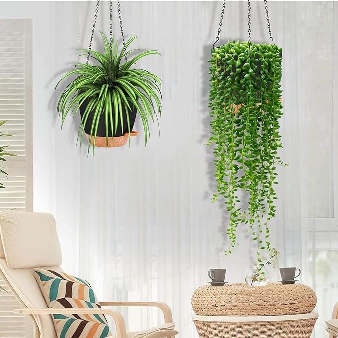 GARDIFE Hanging planters for Indoor Plants, 8 inch Hanging Planter, Self Watering Plant Pot, 2 Pack self Watering Hanging Planter, Black-Ruum Studio Home