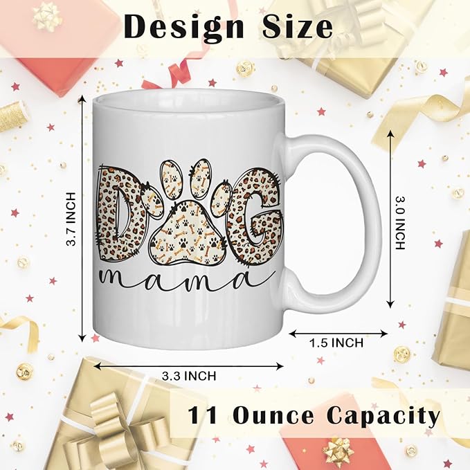 JINYO Dog Mama Mug, Dog Mom Coffee Cup, Dogs Lover Owner Gifts for Women, Pet Lover Gifts Ceramic Coffee Tea Mug 11 oz-Ruum Studio Home