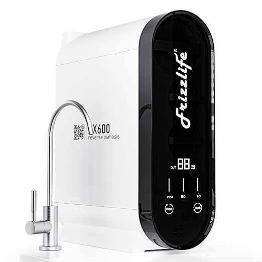 Frizzlife RO Reverse Osmosis Water Filtration System - 600 GPD Fast Flow Under Sink RO Water Filter, Tankless, Reduces TDS, 11 Stage, 2:1 Pure to Drain, Compact, BPA Free, PX600-Ruum Studio Home