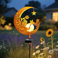 YJFWAL Garden Solar Fairy Lights Pathway Stake Lights Glass Globe with Moon Angel Decor, Gifts for Mom Grandma Friends, Outdoor Decor Light Waterproof for Walkway, Yard, Patio or Garden (Warm White)-Ruum Studio Home