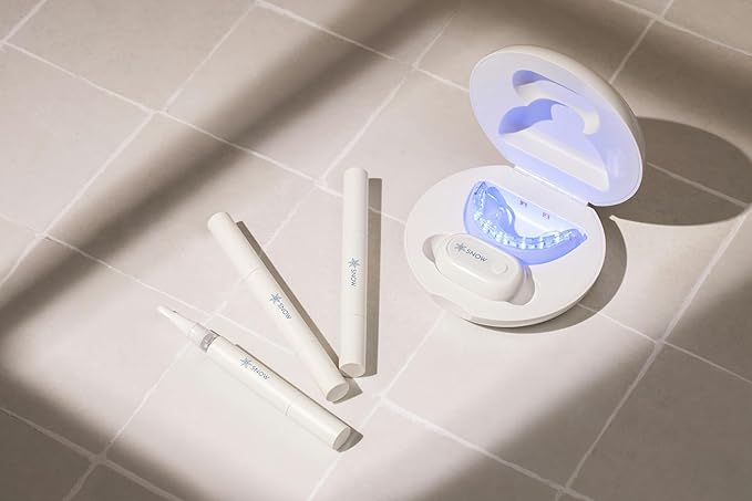 Snow Teeth Whitening Kit - Snow Teeth Whitening Serum and LED Mouthpiece Whitener, Formulated with Hydroxyapatite, Good for 6 Months - Wireless Kit with 3 Wands-Ruum Studio Home
