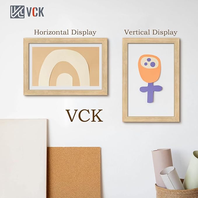VCK 11x17 Picture Frame 3 Pack - Oak, Natural Solid Wood Poster Frames, Wall Gallery Frame-Ruum Studio Home