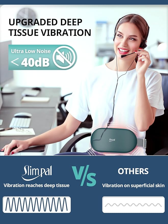 Slimpal Heating Pad for Period Cramps&Back Pain, Plus-Sized Electric Heating Pad, Menstrual Period Cramps Heat Belt Pain Relief, 3 Timer Auto Off Setting, Dark Green-Ruum Studio Home