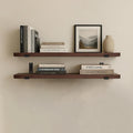 CONSDAN Floating Shelves for Wall Mounted Book Shelf Hanging Shelves Floating Bookshelf for Bedroom, Bathroom, Living Room, Kitchen USA Grown Solid Hardwood, Dark Maple 30x7.5x1.5 in (Set of 2)-Ruum Studio Home