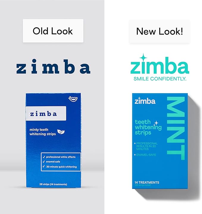 Zimba Coconut Flavored Teeth Whitening Strips | Vegan, Enamel Safe Hydrogen Peroxide Teeth Whitener for Coffee, Wine, Tobacco, and Other Stains | 14 Day Treatment | Coconut-Ruum Studio Home