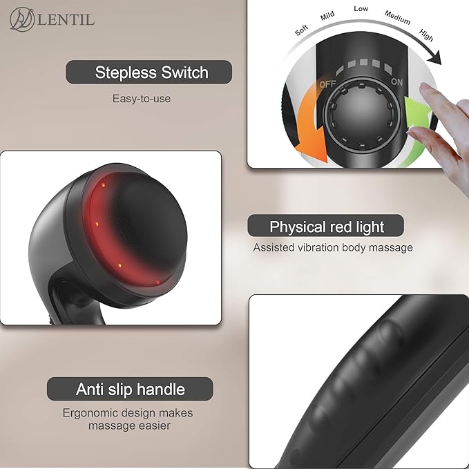 Handheld Cellulite Massager, Lymphatic Drainage Massager, Body Sculpting Machine with Lipo Roller for Stomach Belly Butt Arm Leg Fat, Wide Area Electric massagers vibrating Used at home Black-Ruum Studio Home