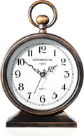 AYRELY® 7-Inch Vintage Mantel Clock with Handle,Antique Metal Desk Clocks Battery Operated,Retro Table Clock for Bedroom Living Room Shelf Farmhouse Fireplace Décor-Ruum Studio Home