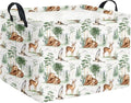 HIYAGON Rectangular Storage Basket Collapse Canvas Fabric Cartoon Bin Organizer Box with Handles for Organizing Home Kitchen Room Decor(Woodland Animal)-Ruum Studio Home