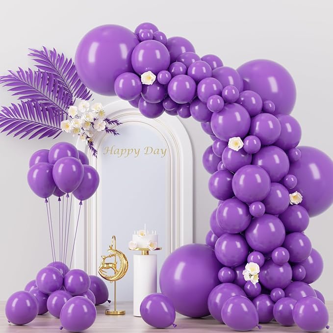 130pcs Purple Balloons Different Sizes 18" 12" 10" 5" Party Latex Balloons for Birthday Baby Shower Halloween Wedding Valentine's Day Party Bachelorette Decorations-Ruum Studio Home