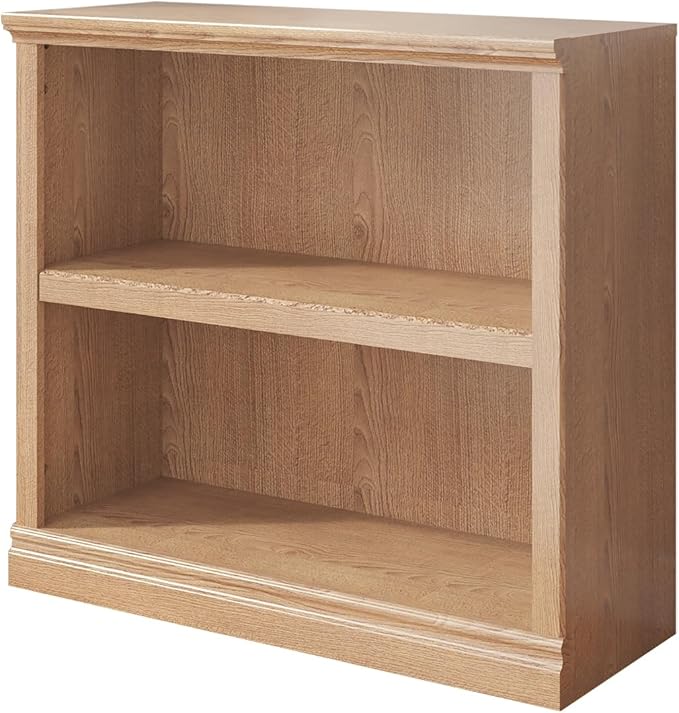 Bookcase, 2 Tiers S Bookshelf Open Storage Organization, Floor Standing Indoor Furniture Book Case for Library Office Living Room Bedroom, Salt Oak - 2 Tier-Ruum Studio Home