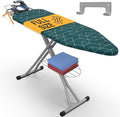 Xabitat Full Size Ironing Board 57" X 15" with Wall Mount Hanger, Full Metal Construction Iron Board, Built in Iron Caddy, Heat & Scorch Resistant Fabric, Cord Holder, Anti-Skid Feet, Heavy Duty-Ruum Studio Home